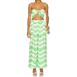 NWT RHODE Two Piece Matching Set - Toni Top / Safia Pant in Watercolor Zig Zag